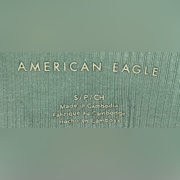 American Eagle Light Green Ribbed & Cropped Tank Top - Picture 7 of 8